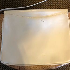 Salvatore Ferragamo cream color leather purse